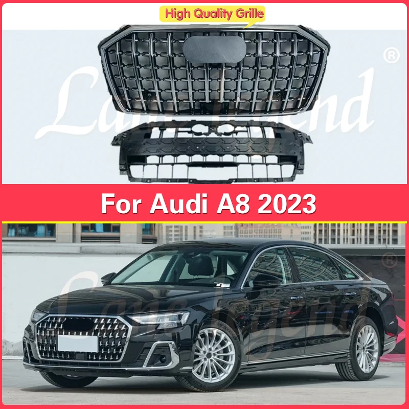 High-end Upgrade Grilles For A8 D5 Modification Grille Change for Horch Style Front Bumper Grill for Audi A8 2023 Center Grills