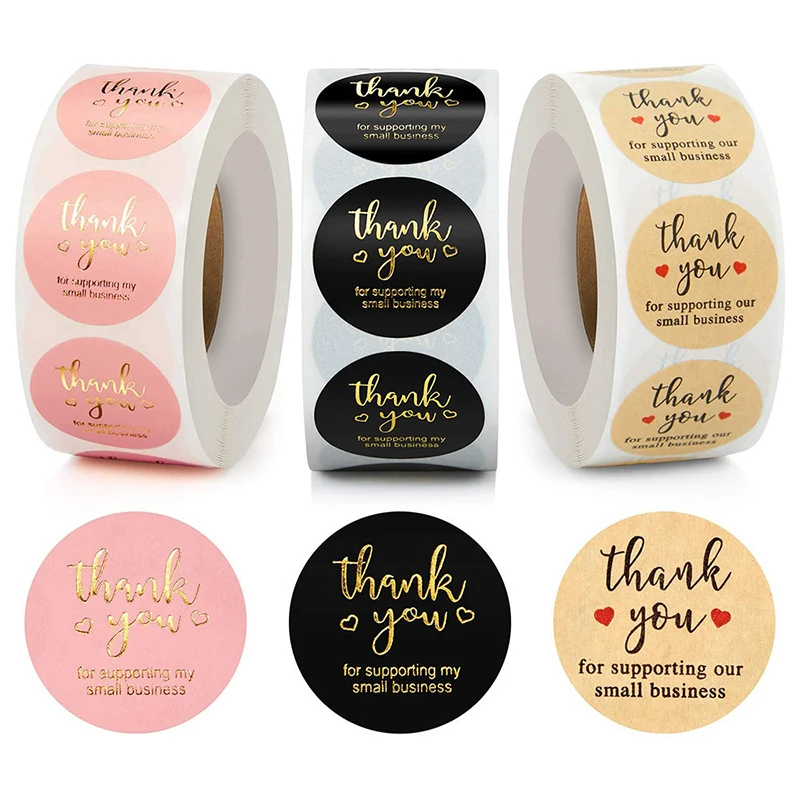 500 Pcs Round Thank You Stickers For Envelope Seal Labels Gift Packaging Decor Birthday Party Scrapbooking Stationery Sticker