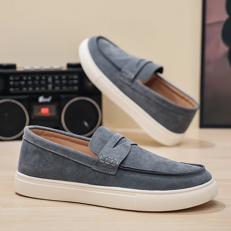 

Fashion Comfortable Slip on Suede Man Loafers Breathable Lightweight Walking Driving Shoes Flat Moccasins Men Casual Shoes