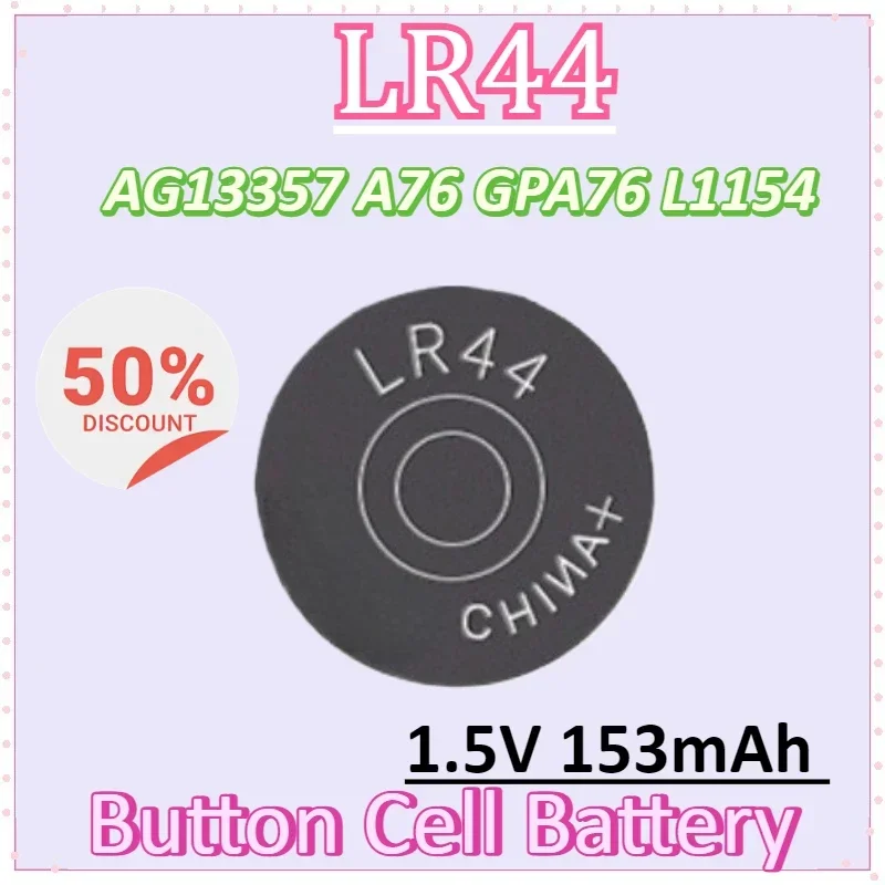 

1.5V 153mAh AG13 LR44 L1154 RW82 SR1154 SP76 pila SR44 Button Batteries A76 LR1154 GP7 Cell Coin Watch Toys Remote Battery