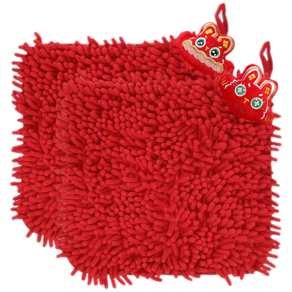 

Chenille H Kitchen Bathroom H Towel Bath Quick Dry Absorbent Hanging Rope Microfiber Washcloth Towel Soft