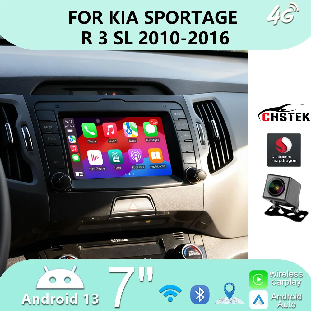 

CHSTEK OEM Car Stereo Android 13 for Kia SPORTAGE 2010 2011 2012-2016 Wireless CarPlay 4G Bluetooth GPS WiFi Video Navigation