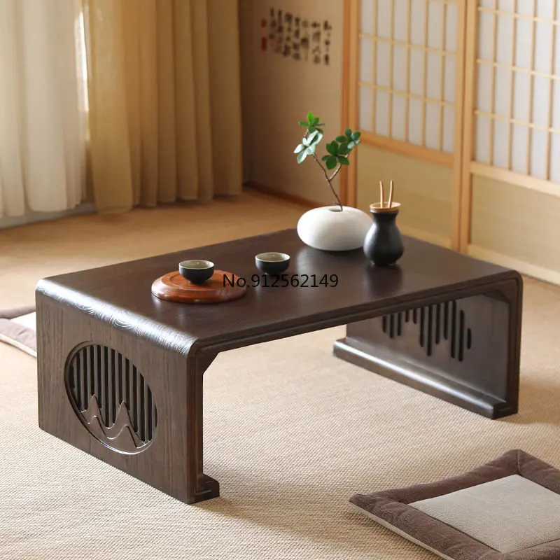 Pure solid wood bay window small tea table Japanese style tatami low table ancient style Kang table muebles escritorios mesa