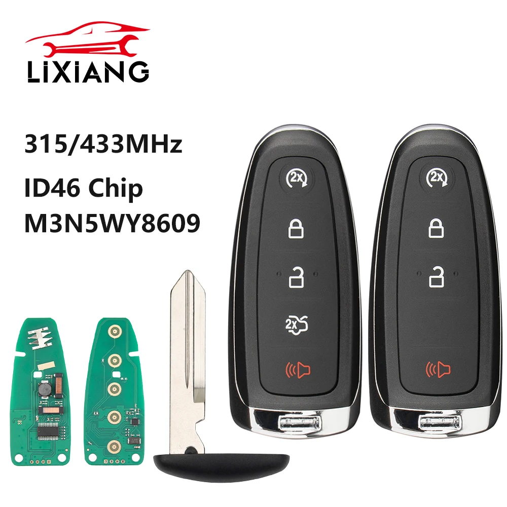 

4/5B Smart Prox Remote Key Board PCB 315MHz/433MHz ID46 Chip for Ford Explorer Edge Expedition Flex C-max Taurus FCC:M3N5WY8609