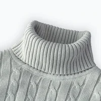 2025 New Men's High Neck Sweater Solid Color Pullover Knitted Warm Casual Turtleneck Sweatwear Woolen Mens Winter Outdoor 2028 - Image 3