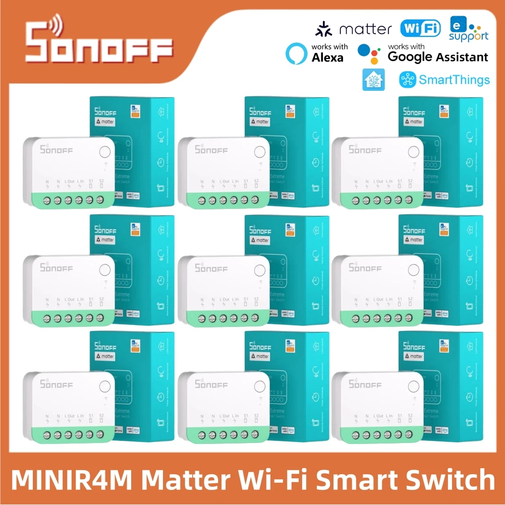 SONOFF MINIR4M Matter WiFi Mini Smart Switch Detach Relay Smart Home Timer Work with Alexa Google Home Assistant Smartthings