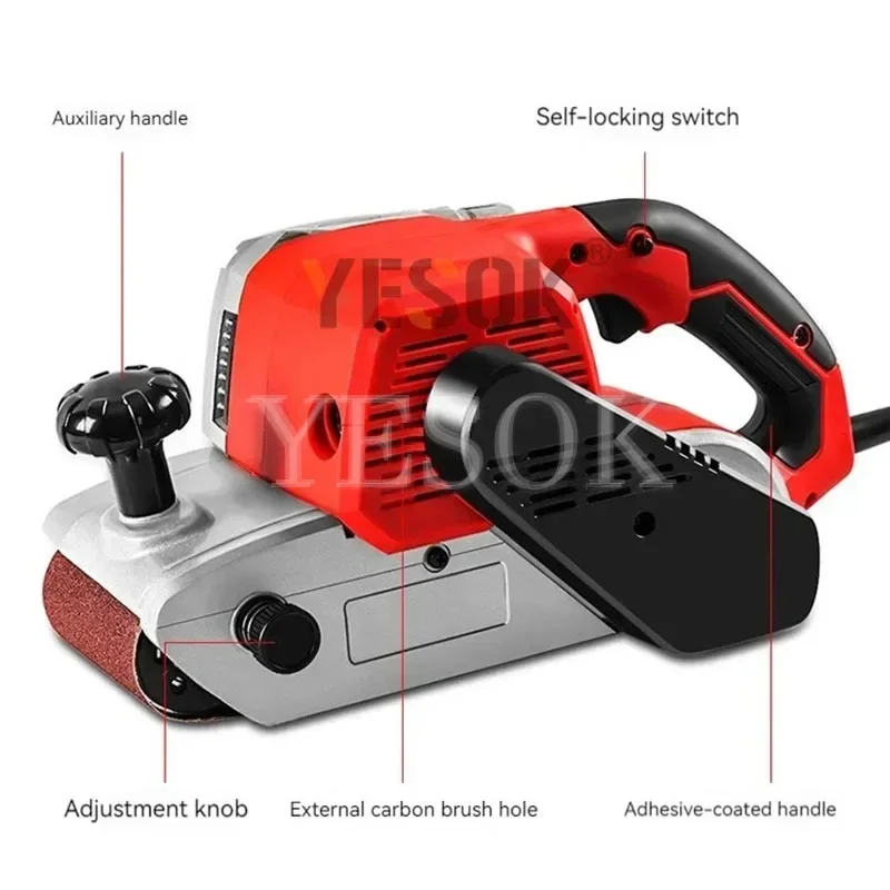 Industrial Grade Sanding Machine 4 Inch Belt Machine Household Portable Small Sandpaper Plane Polishing Polisher 1000W/2000W