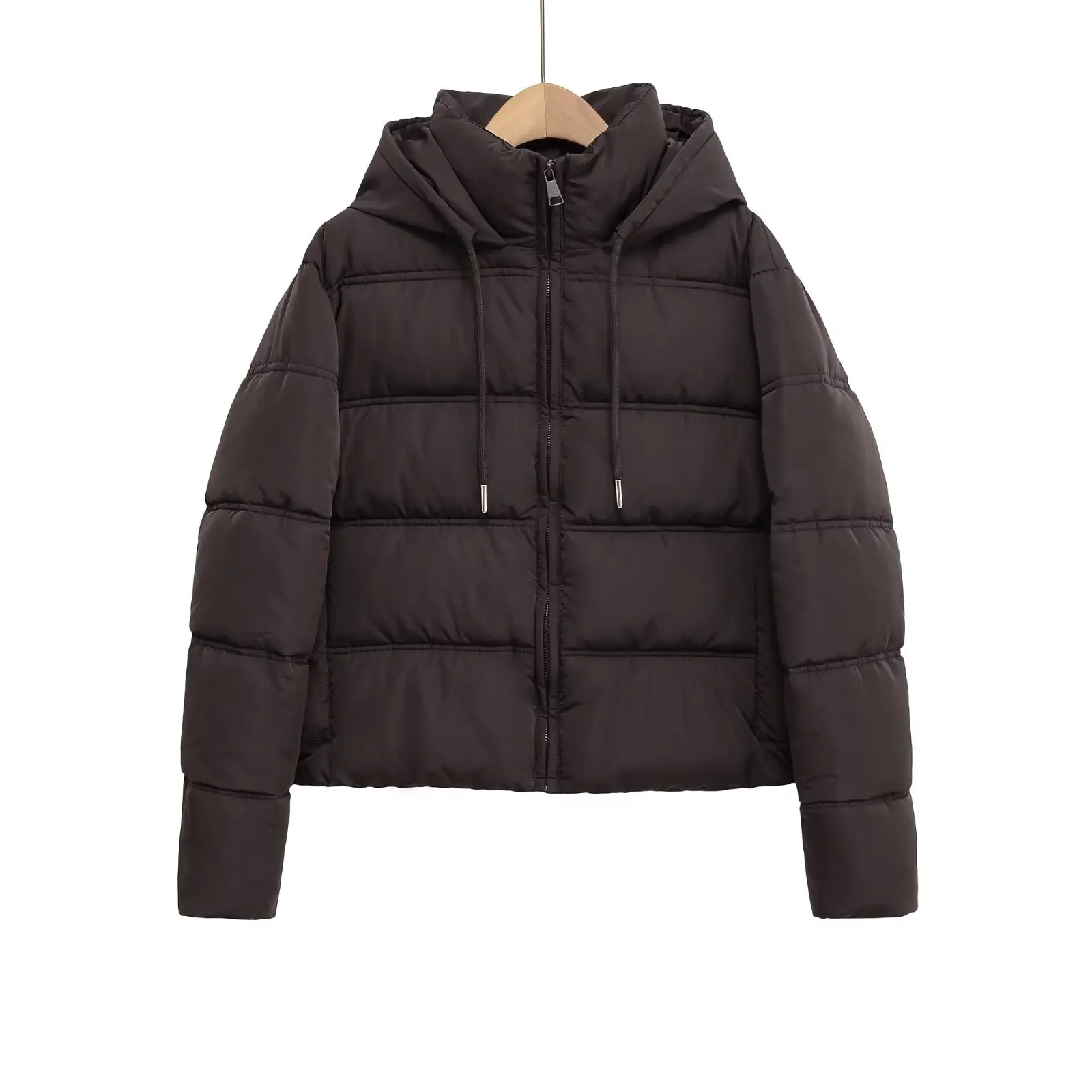 

2025 Fall New Arrival Short Cotton Jacket European & American Style Women's Fashion Short Hooded Thickened Cotton Jacket