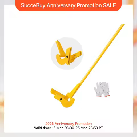 SucceBuy Pallet Pry Bar Buster Carbon Steel Heavy Duty Deck Wrecker Demolition Wood Pallet Tool Breaker Efficient Board Removal