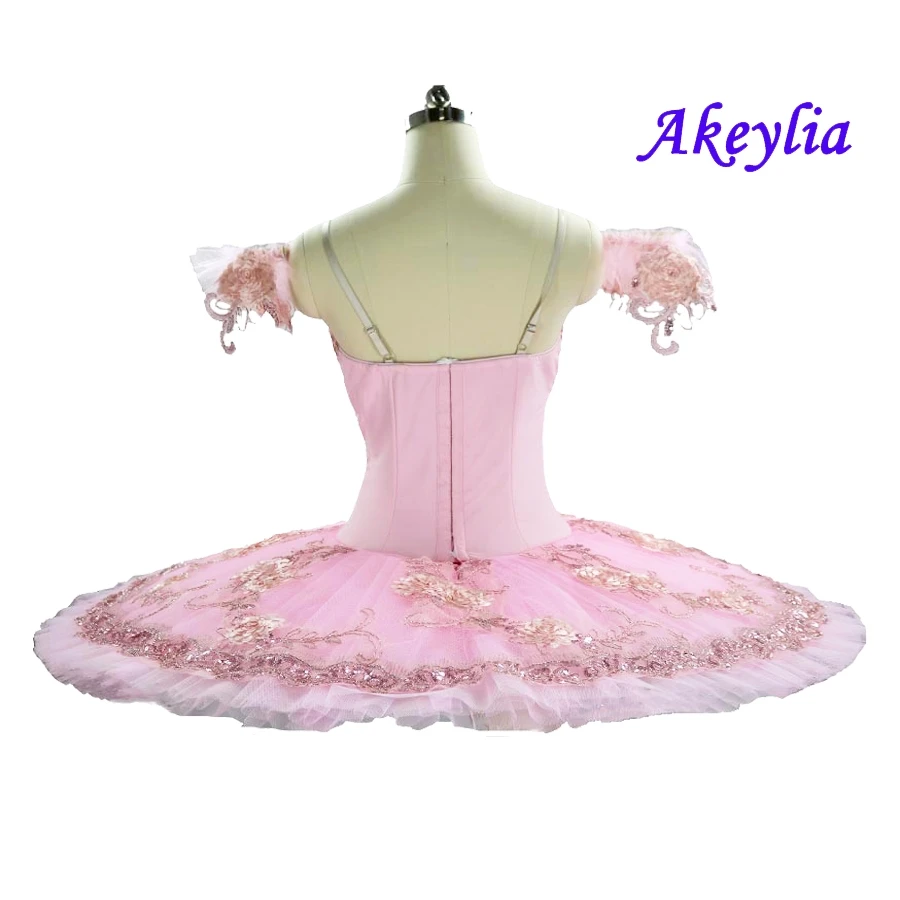 Pink Fairy Professional Ballet Tutu With Flowers Ballet Professional Tutu Adults Ballet Dress sleeping beauty ballet costumes