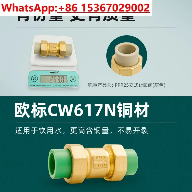 PPR check valve 4 points 20 check valve 6 points 25 vertical check valve 1 inch 32 hot melt water pipe water meter