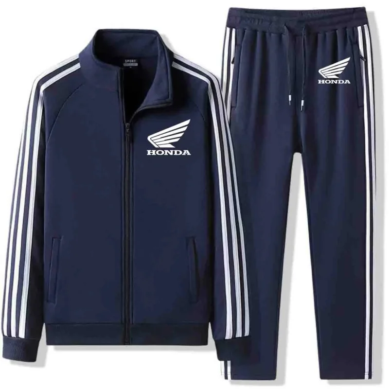 

Mercedes-Benz Casual Sportswear Set for Men Spring Autumn Thin Three-Stripes Open Cardigan Hoodie Pants Combo Lightweight Male