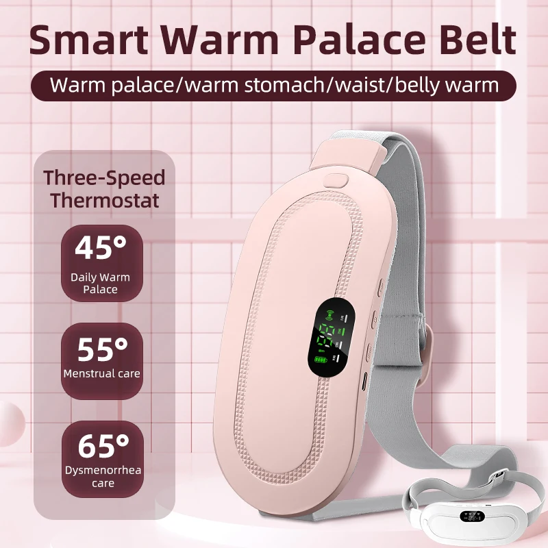 

Menstrual Heating Pad Abdominal Massager Smart Warm Palace Belt Waist Vibration Massage Device for Cramps Period Pain Relief