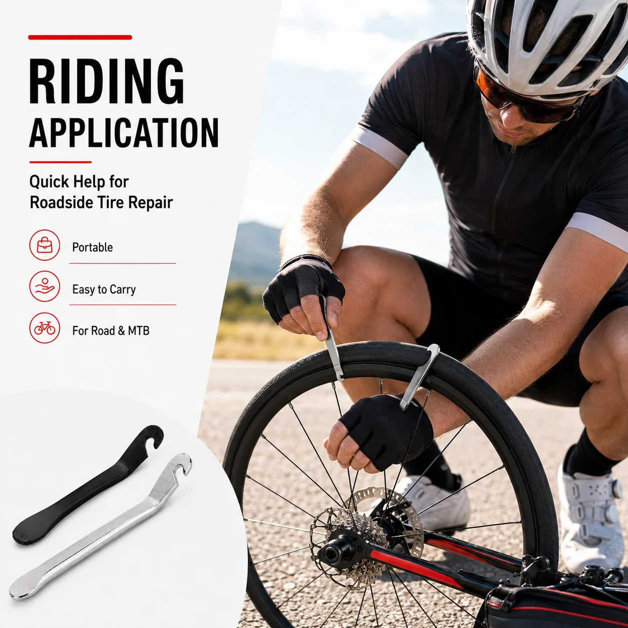 PINMOAP 1/3PCS Bike Tire Lever Bicycle Tyre Pry Bars Tire Removal Tools Rim Protector For Mtb Road Bike Inner Tube Change Repair view 4