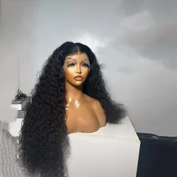 Perruque Lace Front Wig sans colle bouclée noire, 26 pouces, 180de densité, cheveux de bébé, crépus, longs, doux, préplumés, degré de chaleur, 03/Wig, pour femmes