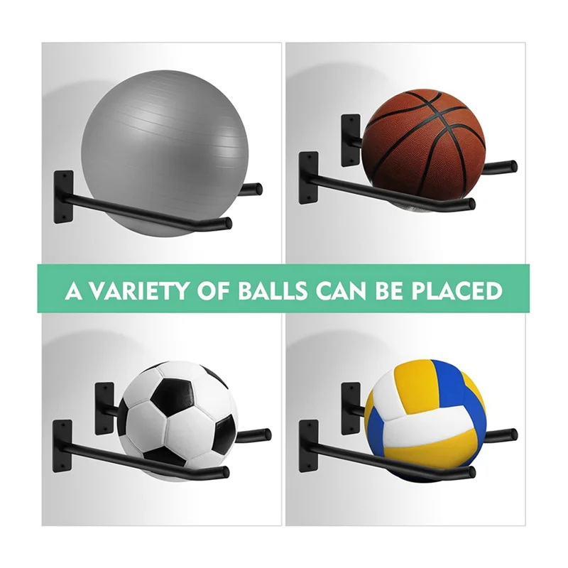 Soporte para pelota de medicina ABVH-6X, estante de pared para pelota de ejercicio para gimnasio, almacenamiento de garaje, pelota de Yoga, pelota de Yoga/balón de estabilidad/basquete