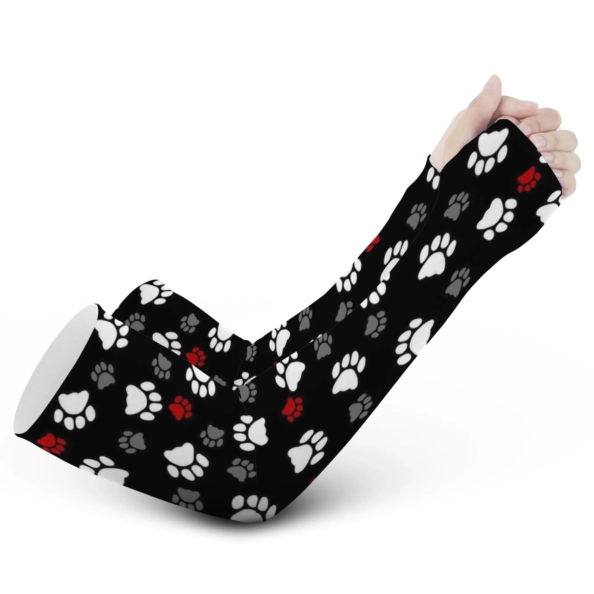 

Cartoon footprints novelty cute ice sleeves soft breathable sunscreen non-slip arm sleeves sports outdoor arm sleeves unisex