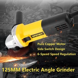 125mm Angle Grinder 1050W Electric Angle Grinder 6-Variable Speed 11000RPM Cutting Machine Grinding Metal Angular Power Tool