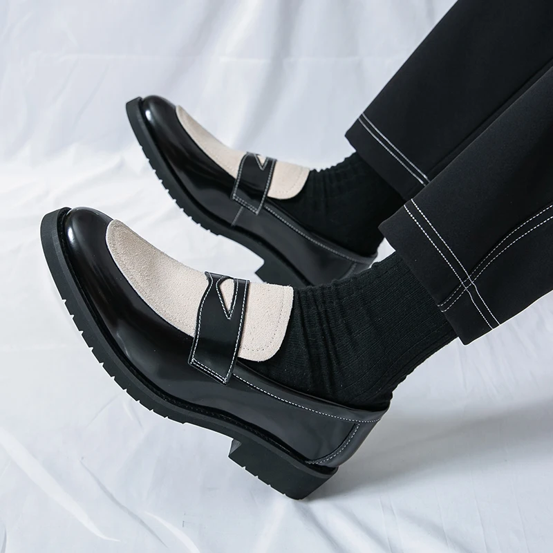 

Male Formal Leather Shoes Moccasins Soft-Soled Slip-On Shoes Comfortable Men's Loafers Versatile Casual Business Dress Shoes