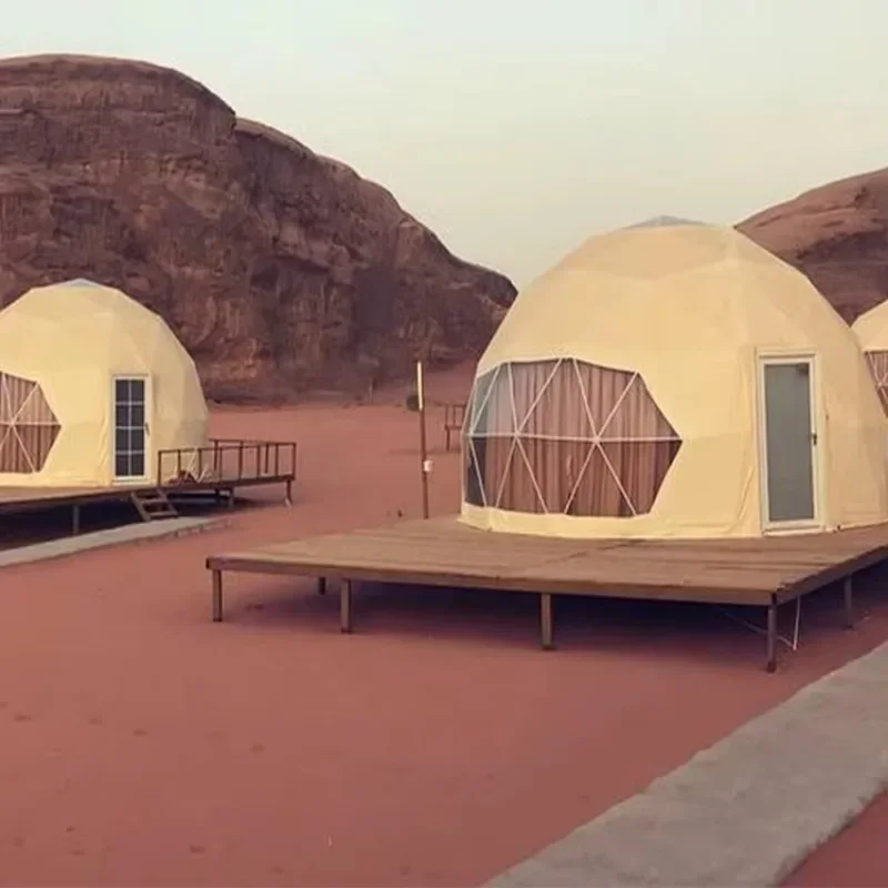 resort hotel camp geodesic with security glass door sphere dome tent house customized