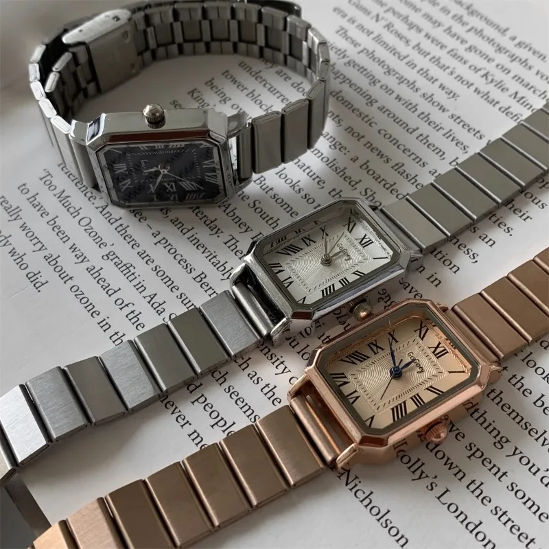Vintage women's watch simple student watch steel bamboo strap vintage senior sense of temperament versatile women's watches