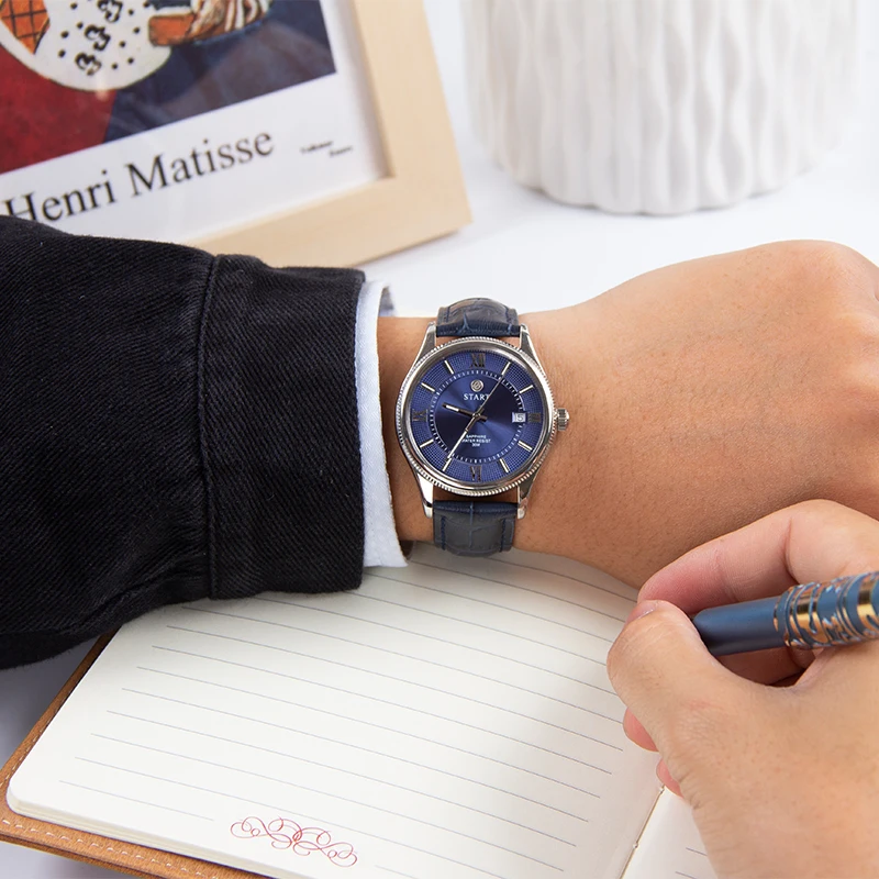 【START】من المألوف الرجال ووتش السويسرية المستوردة حركة الكوارتز الرجال ووتش مضيئة الطلب الروماني وظيفة التاريخ