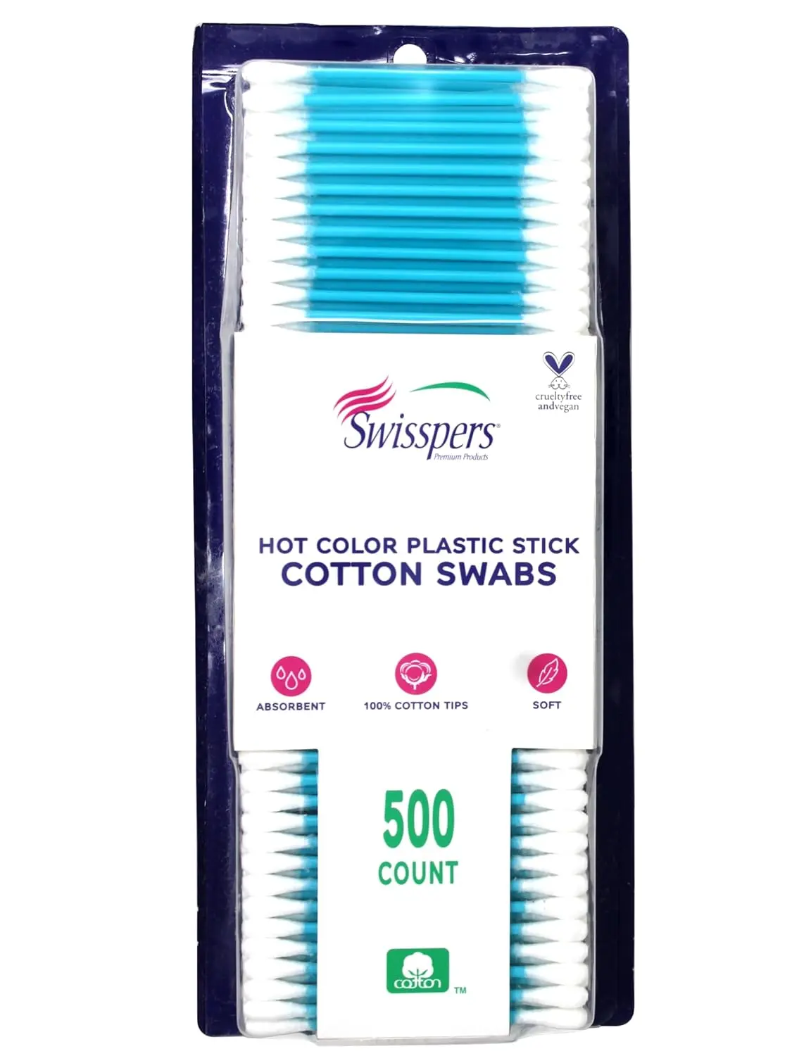 

500 ct Cotton Swabs - Soft, Absorbent & Ideal for Makeup & First Aid