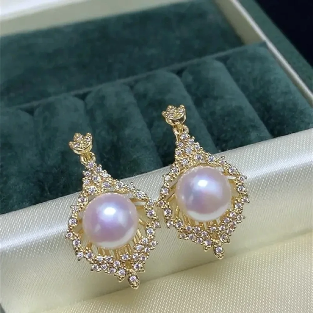 

WOMEN Pearl Earrings AAAA Gorgeous Giant Akoya 10-11mm White Earstuds 925s Freeshippings Items