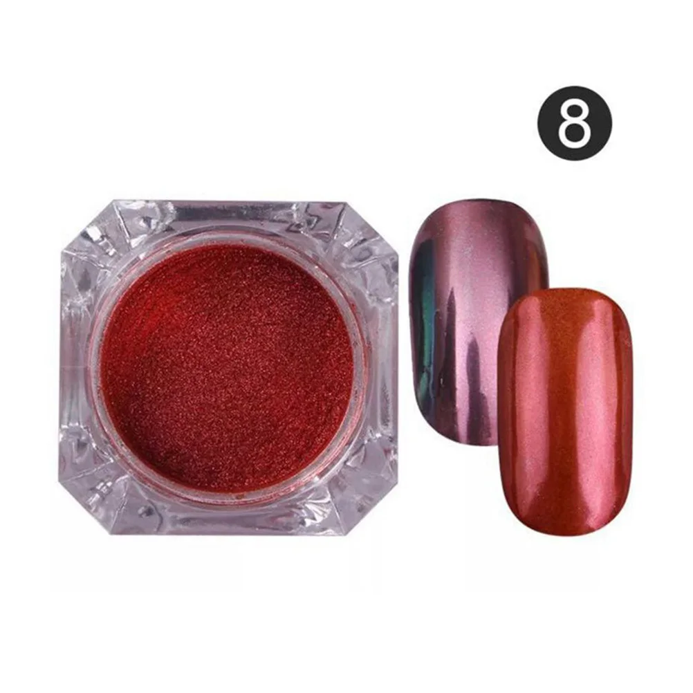 

9Pcs Shell Nail Art Powder Pearl Mirror Effect Rainbow Glitter Metallic Pigment Easy Apply Natural Artificial Nails DIY Manicure