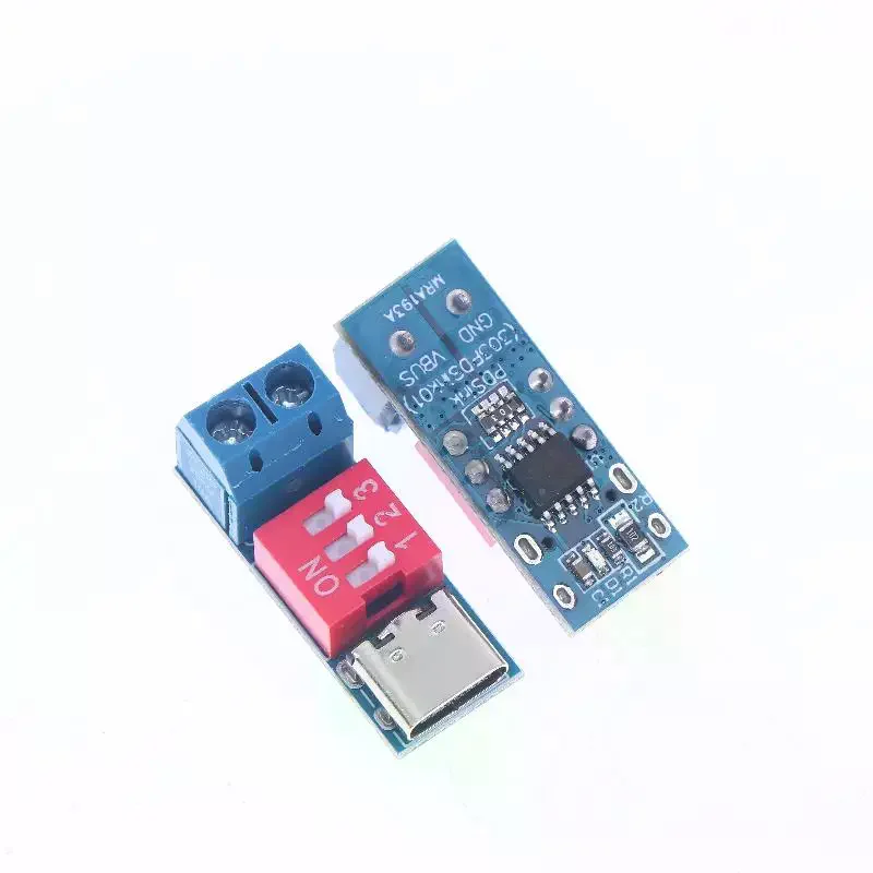 1/2/5Pcs 5-20V Adjustable PD Trigger Module Blue PD Fast Charging Test Board USB Type-C 100W Power Supply Tester