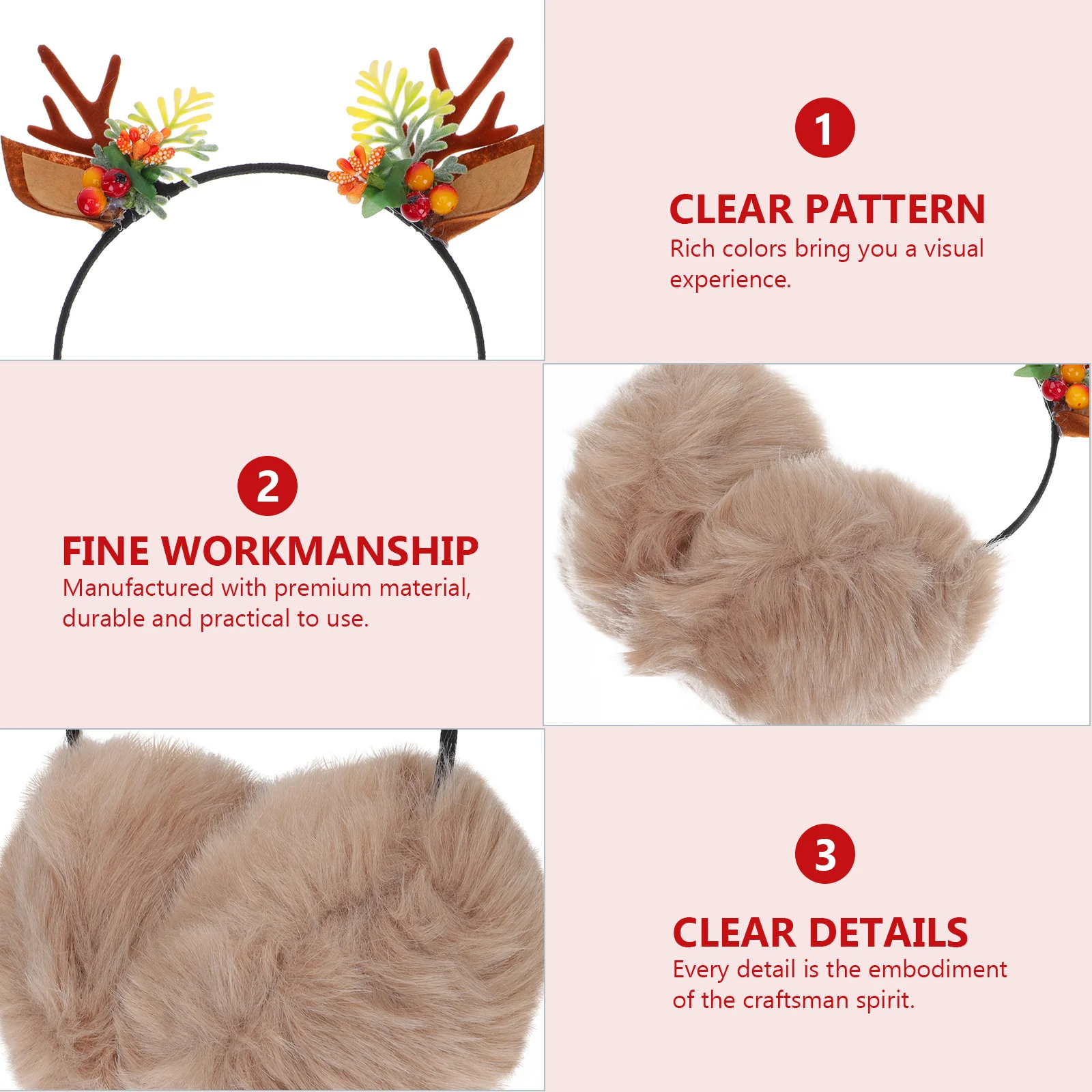 

1pc Antlers Earmuffs Warm Winter Ear Cover Women Headdress Cartoon Hairband Cute Ear Warmers Funny Outdoor Xmas Gift For Girls
