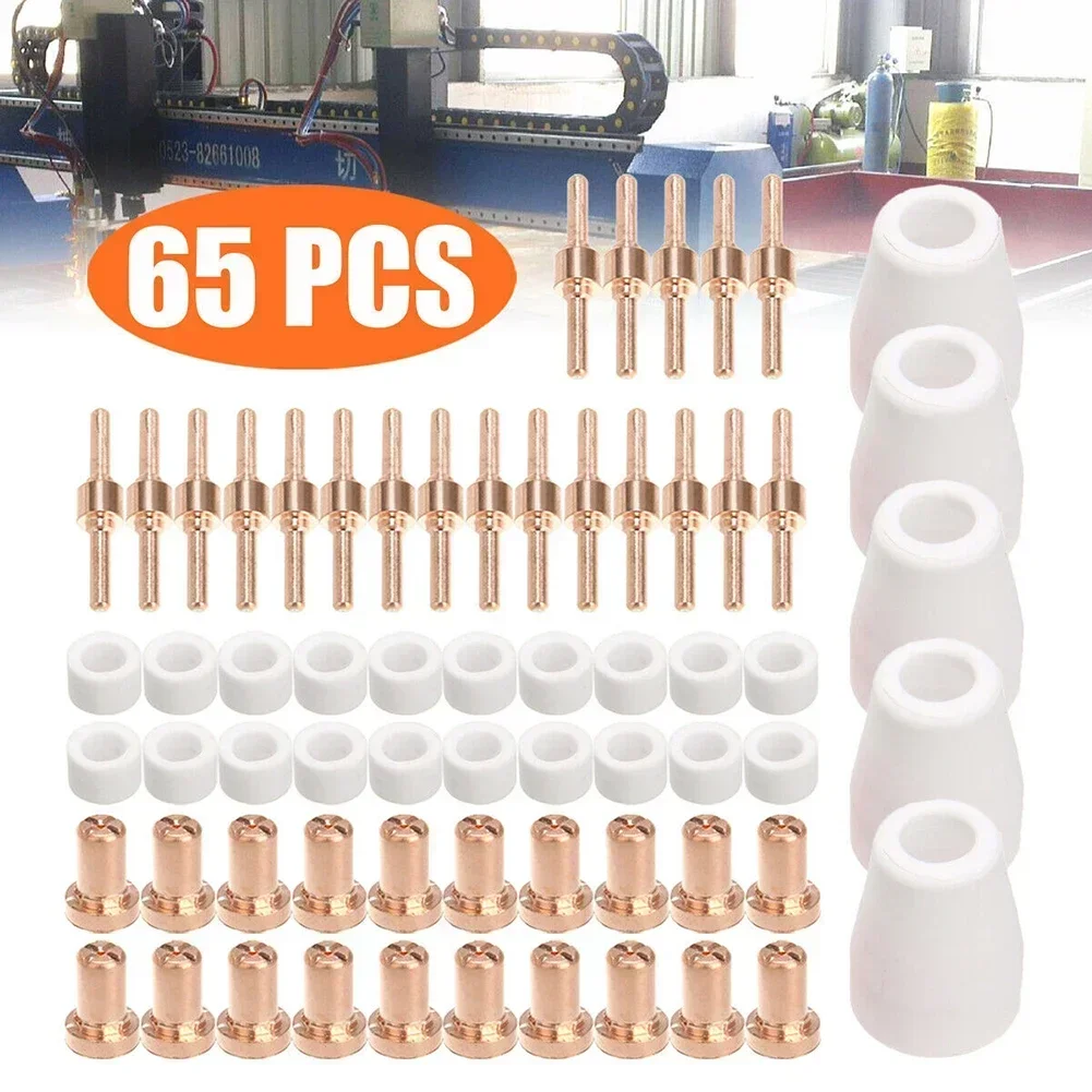 Efficiently Complete Your Welding Projects 65pcs PT31 CUT3050 Plasma Cutter Consumables Welding Accessories Kit Set