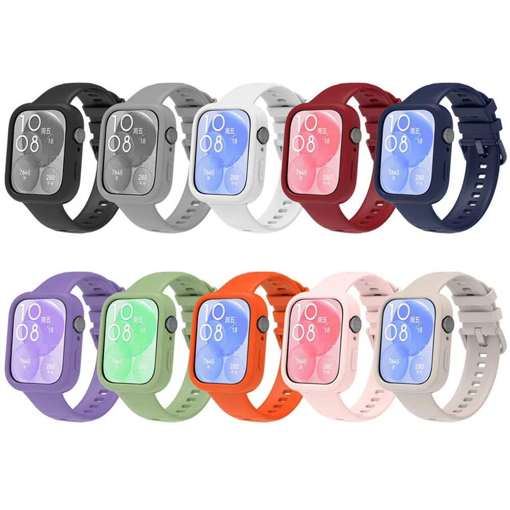 Étuis pour Huawei montre Fit 3 étui de Protection en Silicone coque pour Huawei Fit3 protecteur doux accessoires de Protection durables