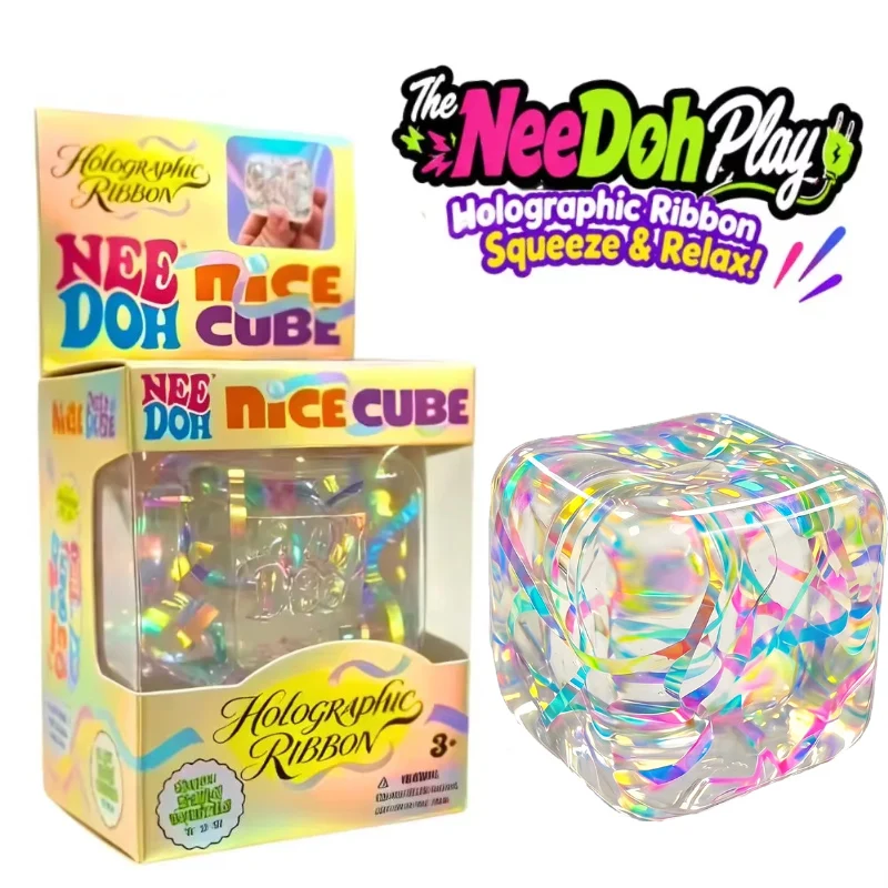 Needoh Holographic Ribbon Squeeze Sensor Knead Stretch Anxiety Relief ADHD Fidget Leisure Adult Halloween Christmas Gift