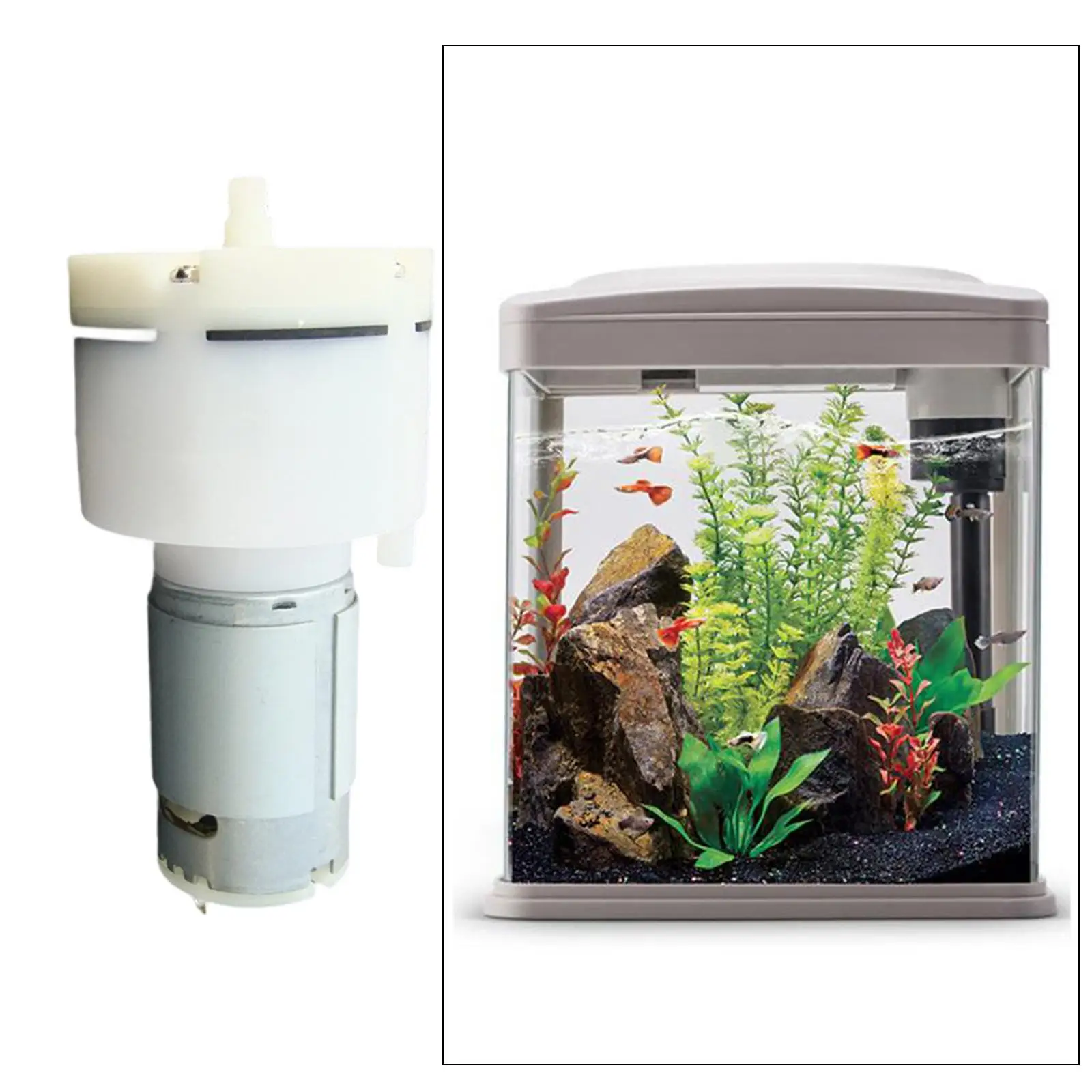 Micro bomba de ar bomba de diafragma componente de baixo ruído substituição alta taxa de fluxo dc 12v para compressores de peixes de aquário