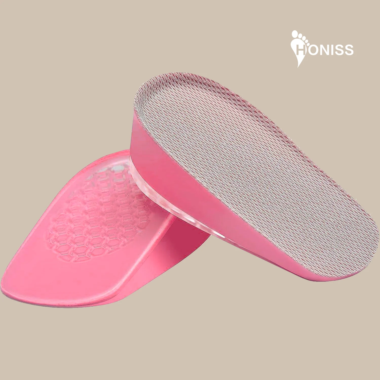 Pink PU inner increase insole Heel cushion Honeycomb breathable non-slip heel insole1.5-3.5CM