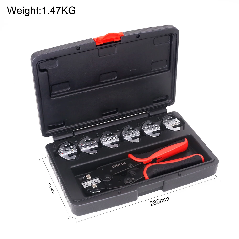 Quick-Change Jaws Crimping Pliers Versatile Crimping Tool Kit With 7 Interchangeable Jaws Crimper dies With High Quality Toolbox