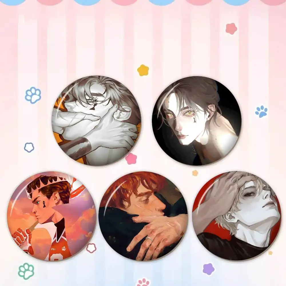 F-Foxhole-Court Novel BL Photo Brooches Creative Round Badge Gifts Pins 32/44/58mm
