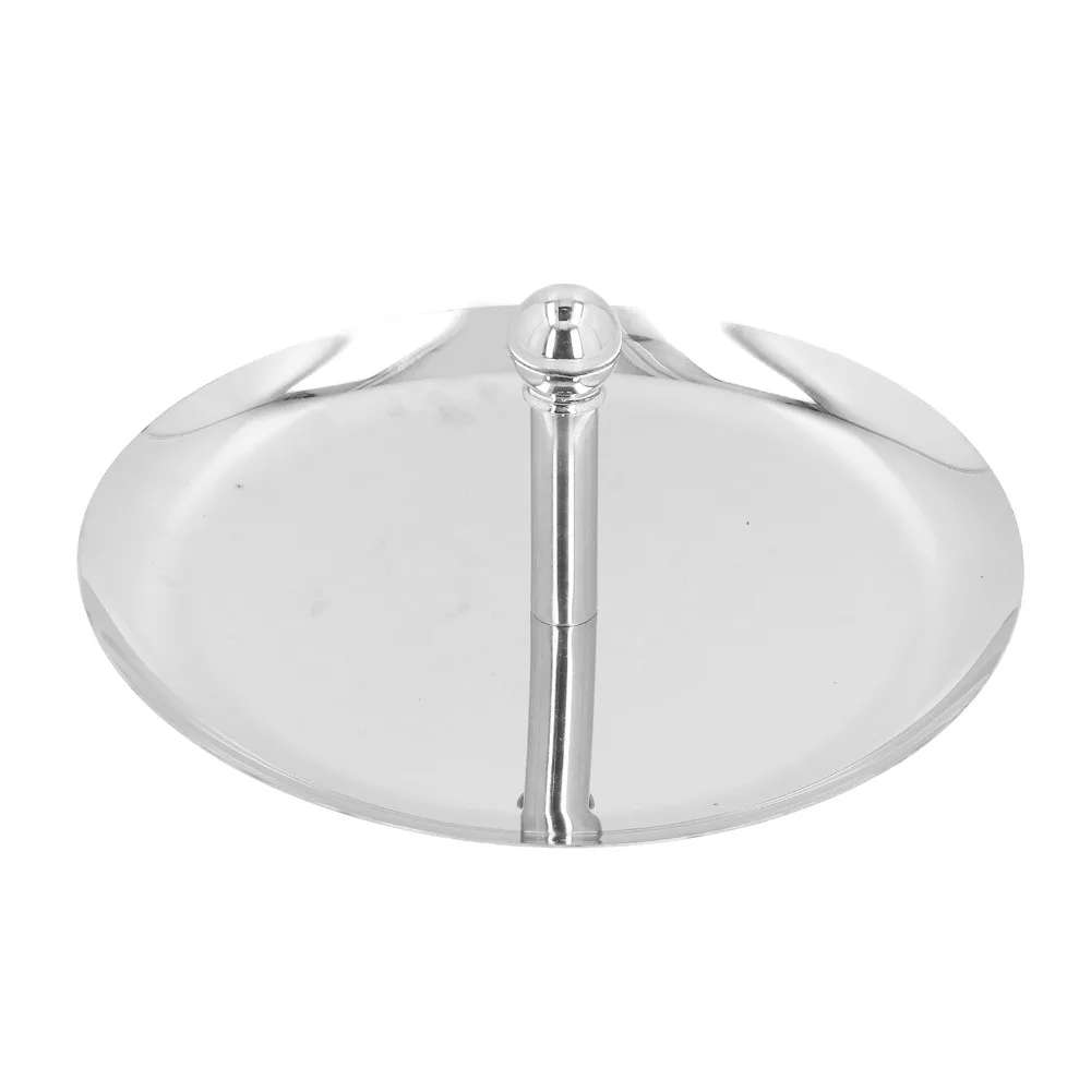 Rustless Steel Tier Tray Double Layer Structure Stable Support Display Tray Polished Surface Round Edged Food Tray Cafe