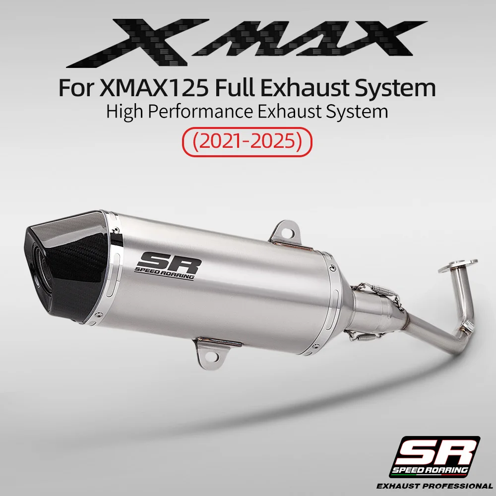 

Motorcycle Exhaust Systems Slip On For Xmax 125 X MAX125 2021 2025 Modified Stainless steel Front Link Pipe H2O Sensor