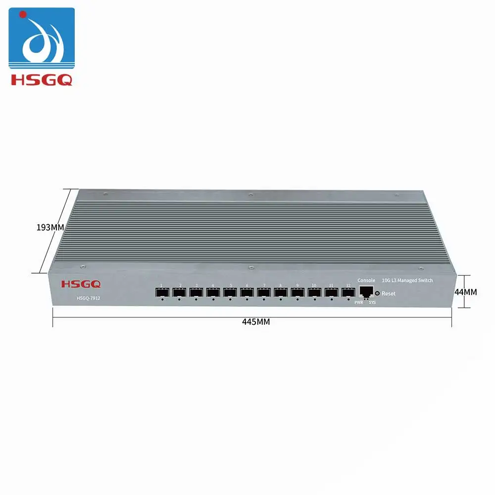 HSGQ-7912 L3 Managed Industrial 10 gigabit network switches easy to manage and maintain