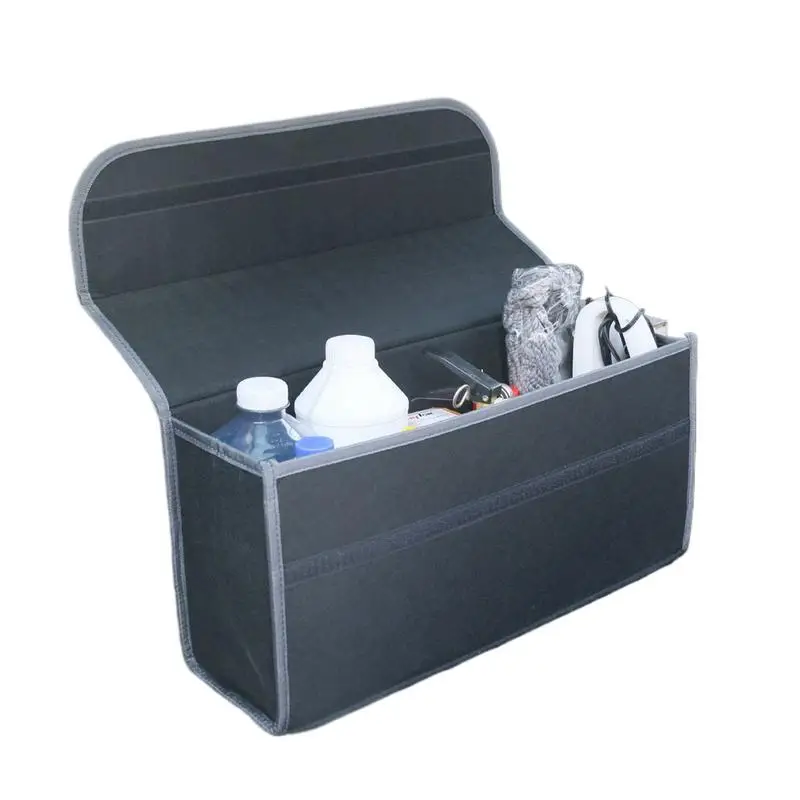 

Foldable Car Trunk Storage Bag Multi-Functional Felt Cloth Container For Automotive Save Space Car Accessories Storage Bag With