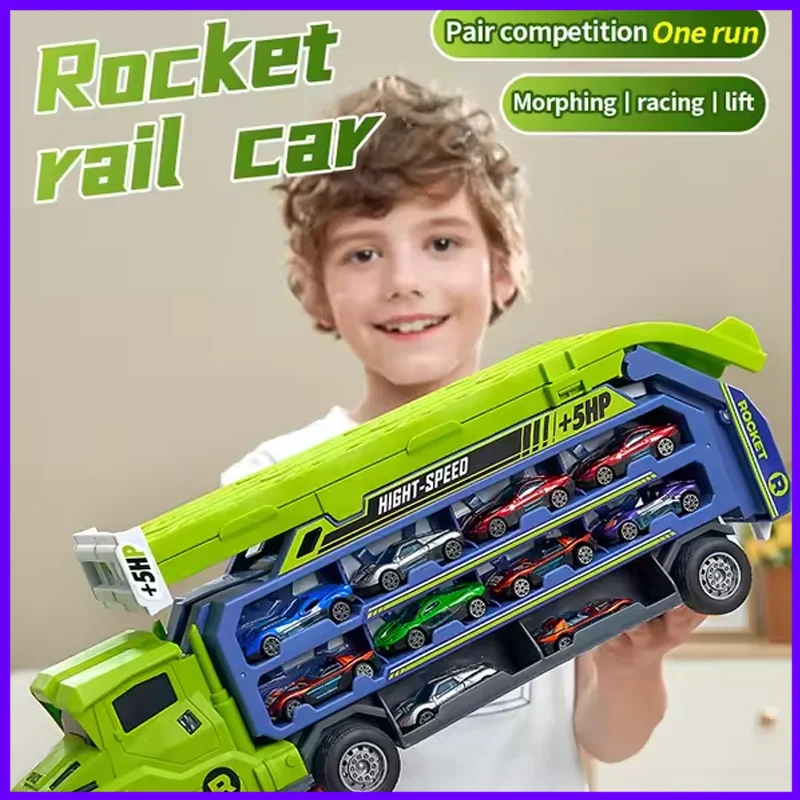 

Детский гоночный автомобиль, трековый набор, ракетный подъемник, трансформирующий гоночный автомат, игрушка-подставка, рождественский подарок, игрушки для детей, мальчиков и девочек