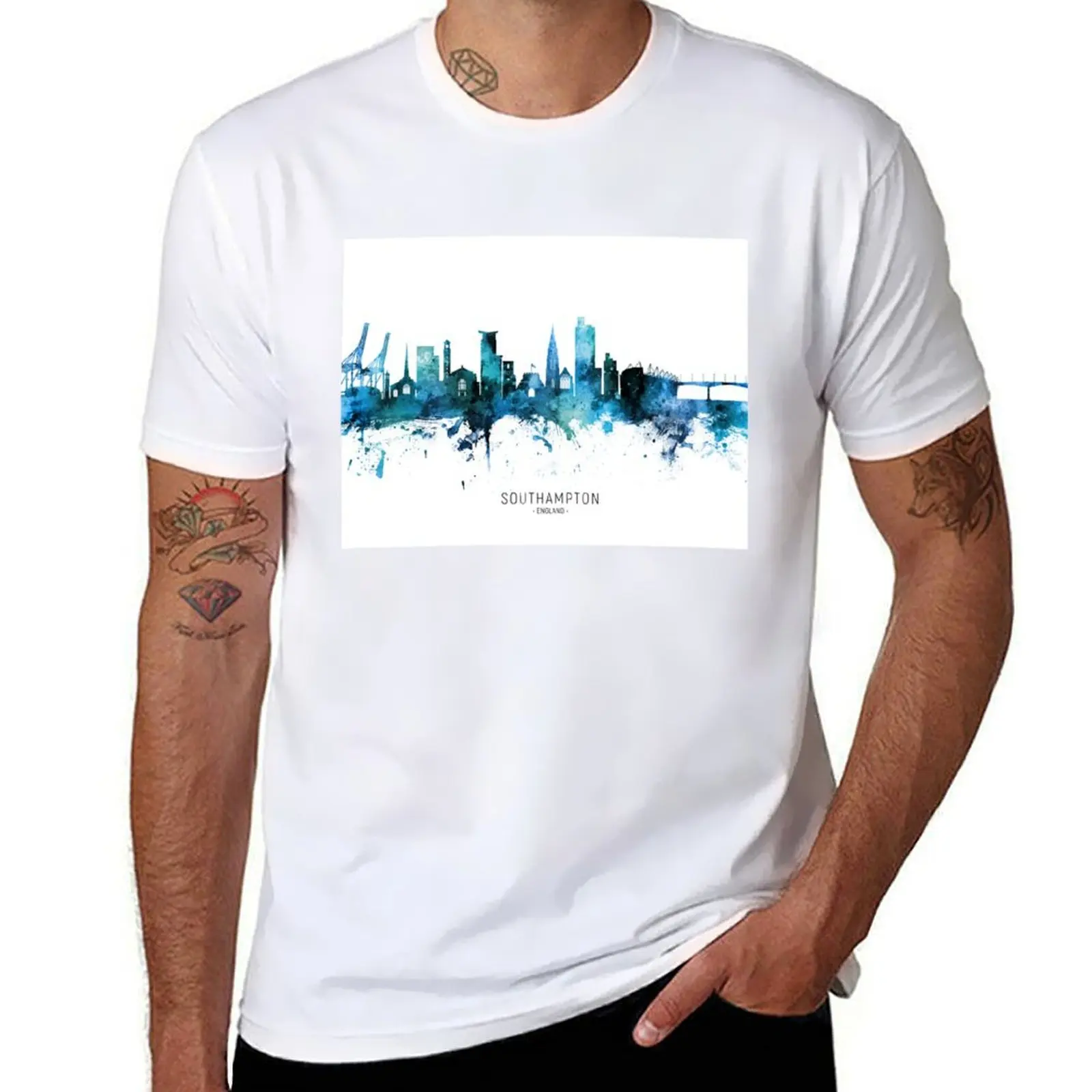 

Southampton England Skyline T-Shirt plus sizes funny gifts blue lock hippie clothes mens workout shirts