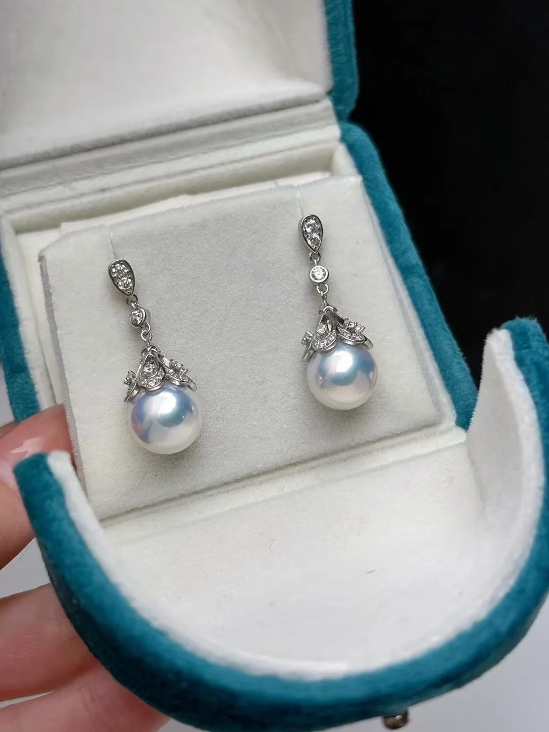Certificate 925 Sterling Sliver Natural Cold Aurora Luster Edison Pearl 10-11m For Women Retro Victorian Era Rococo Jewelry Gift
