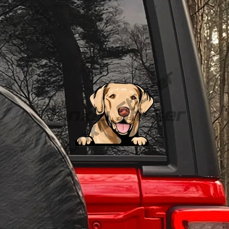 

Labrador Retriever Peeker Car Accessories Yellow Dog Stickers Windows Laptop Graffiti Vinyl Car Wrap Decal RV Decor