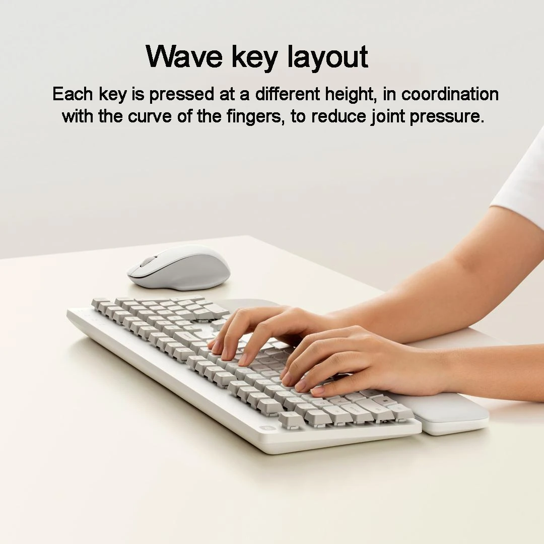 Xiaomi Wireless Keyboard & Mouse Set 108 Keys 2.4GHz Wireless Connection USB-A interface 1200 DPI Sensor with Sponge Hand Stand