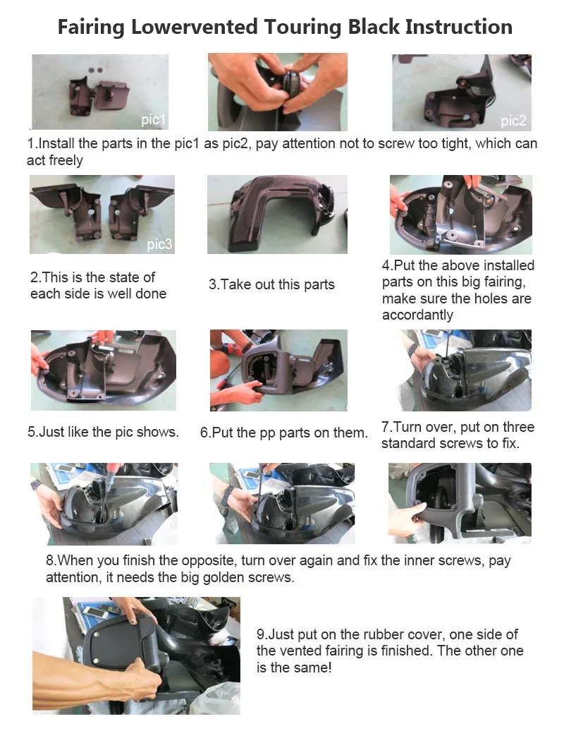 Artudatech Lower Vented Leg Fairings Glove Box For Harley Touring Road Street Glide 1983-2013