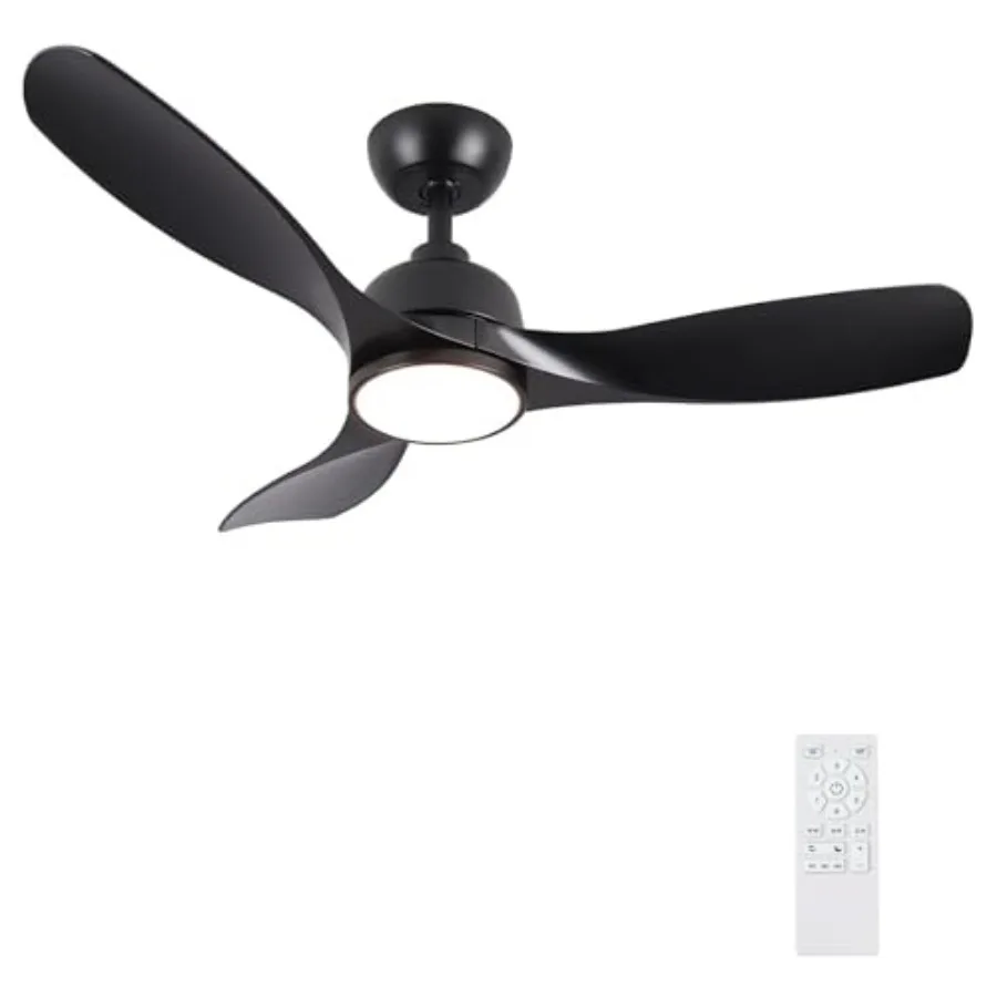 

Ceiling Fans with Lights Outdoor Ceiling Fan with Reversible Motor Dimmable 3-Colors Temperature 3 ABS Blades Smart Ceilg Fan w