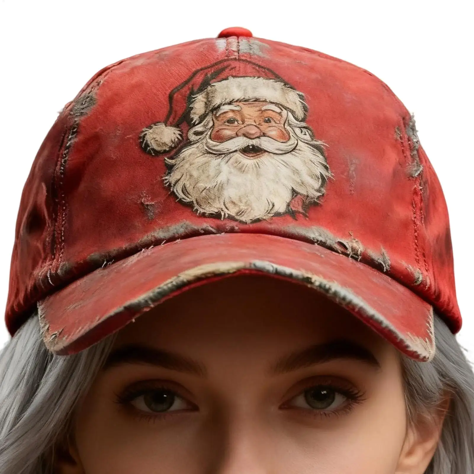 

Christmas Hat Vintage Adjustable Fashionable Headwear Mens Holiday Santa Trucker Hat For Daily Travel Commuting Outdoor Camping